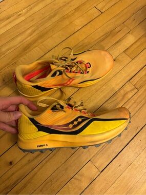 Saucony Yellow and Black Trail Running Shoes